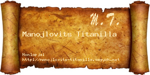 Manojlovits Titanilla névjegykártya